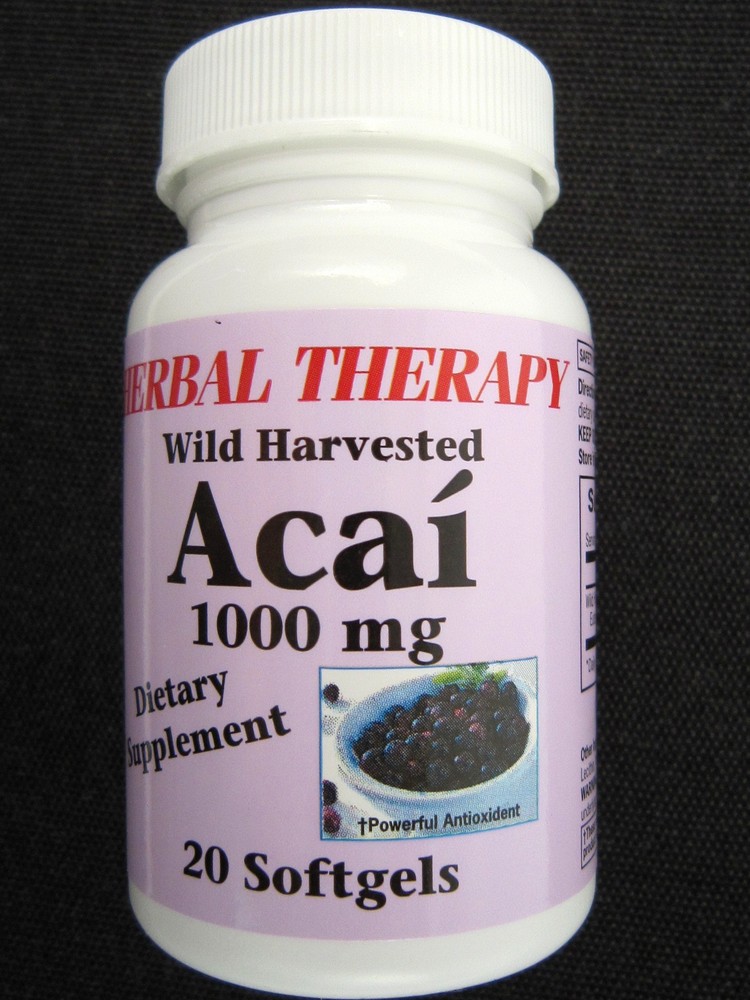 ACAI  BERRY Extract 1000mg Dietary Supplement  Antioxidant Wild Harvested-image