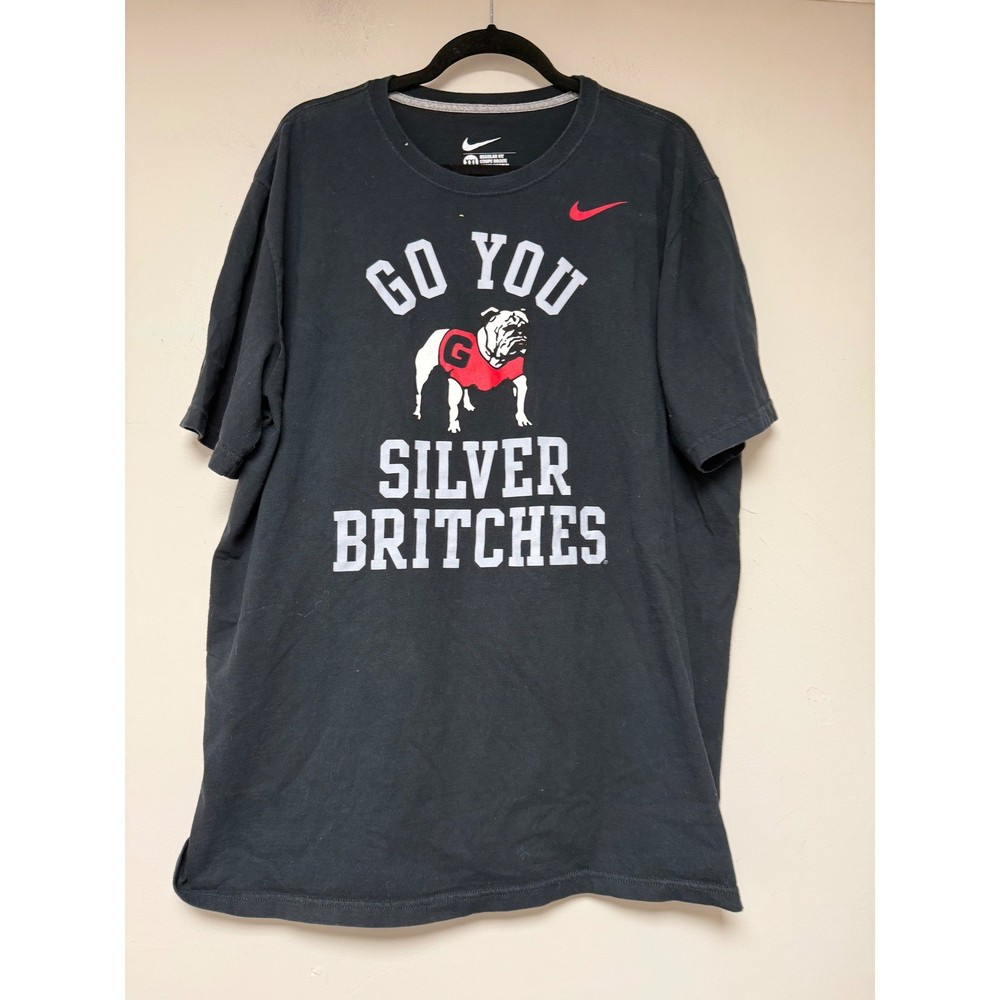 Nike Georgia Bulldogs GO YOU SILVER BRITCHES T Shirt Mens XXL Black Cotton
