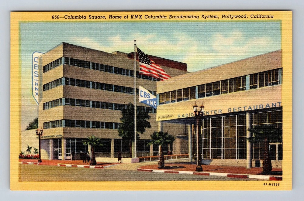 Hollywood CA-California Columbia Square Home KNX Broadcasting Vintage Postcard