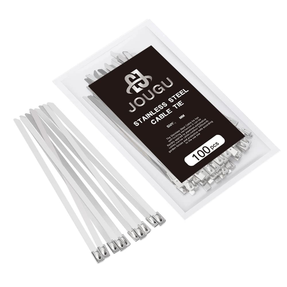 4-Inch 316 Stainless Steel Marine-Grade Metal Zip Ties 250LB Strength 10-Pack