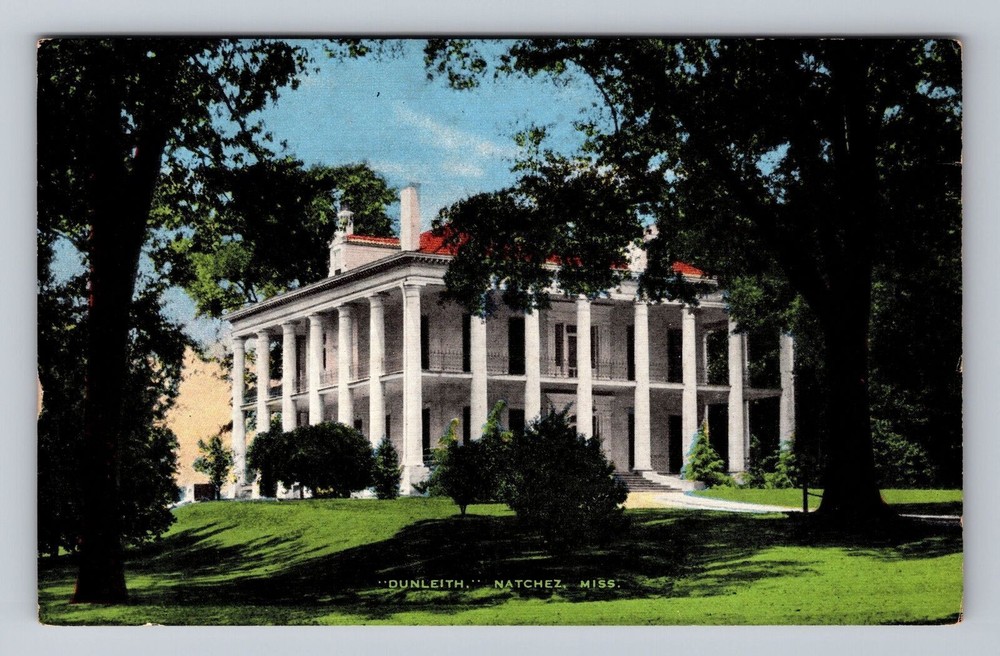 Mississippi MS Natchez Dunleith Vintage Postcard