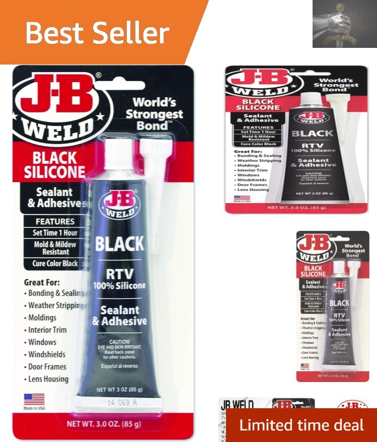 JB J-B Weld 31319 Black 100 Silicone Sealant & Adhesive RTV 85g Tube RM48 Post