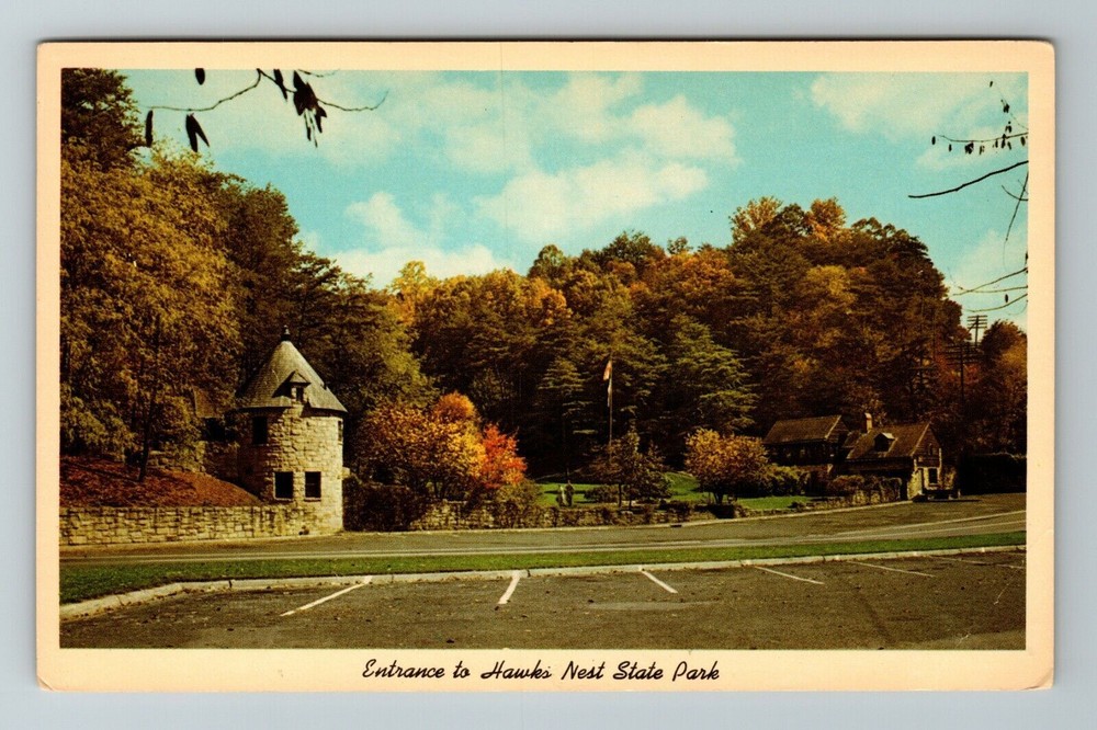 WV-West Virginia, Entrance To Hawk's Nest State Park, Vintage Postcard