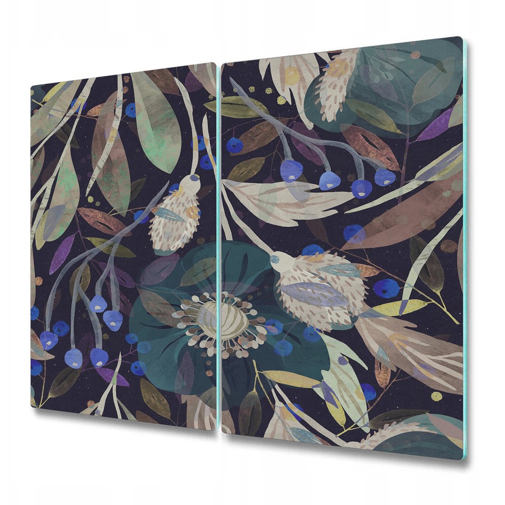 Glass Chopping Board Utensil Board Mountain Ash | Night Botanical | 2x30x52