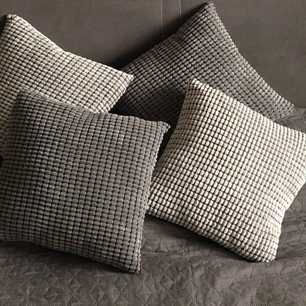 Soft Corduroy Corn Grain Cushion Cover 40-60cm Solid Home Decor  