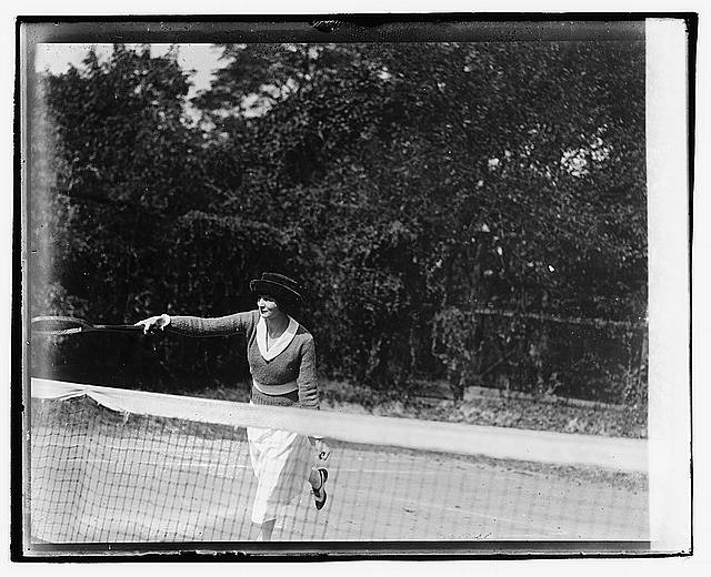Photo:Miss May Taylor,1920,playing tennis,2