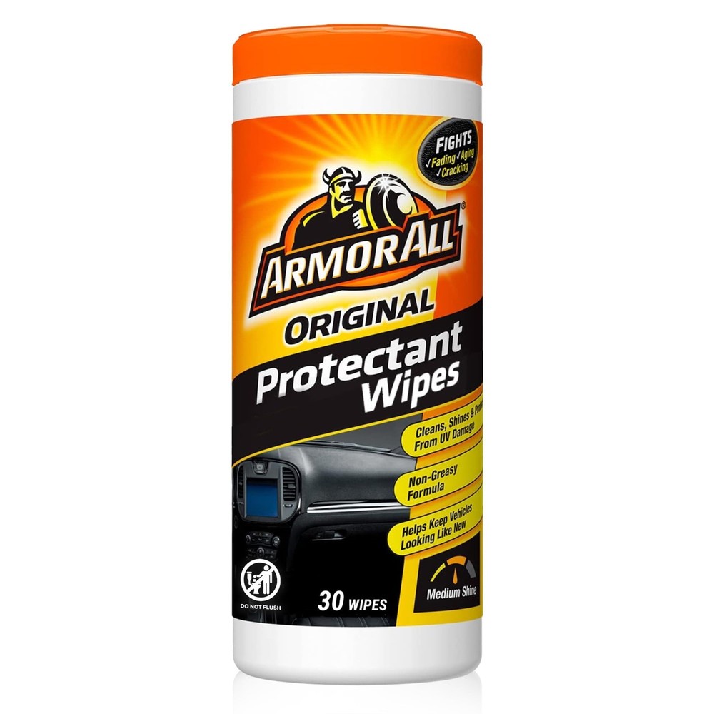 Armor Original Plastic-Rubber Car Interior Cleaner Wipes 30ct Pack of 8