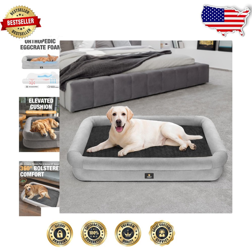 Cozy Non-Slip Orthopedic Dog Bed – Removable Cover, 48.8