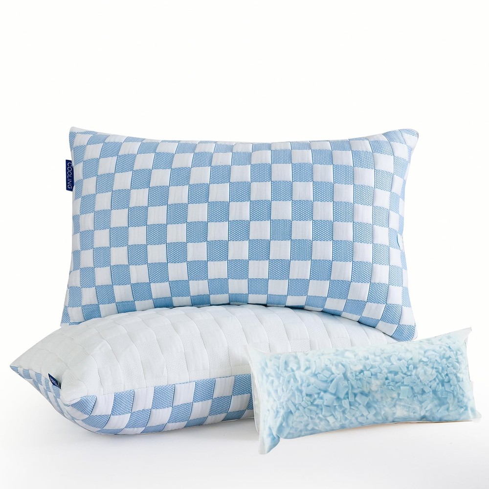 Cooling Gel Memory Foam Pillow for Side Back Sleepers Adjustable Washable Comfort Support