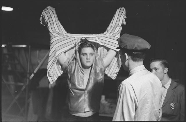 Photo:Elvis Presley 1956 Job Presley Behind the Scenes Costumed Photo