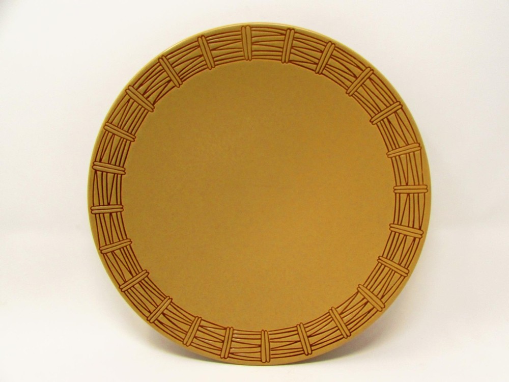 Pfaltzgraff Matika Granite Tan Stoneware Dinner Plate with Line Bands L310