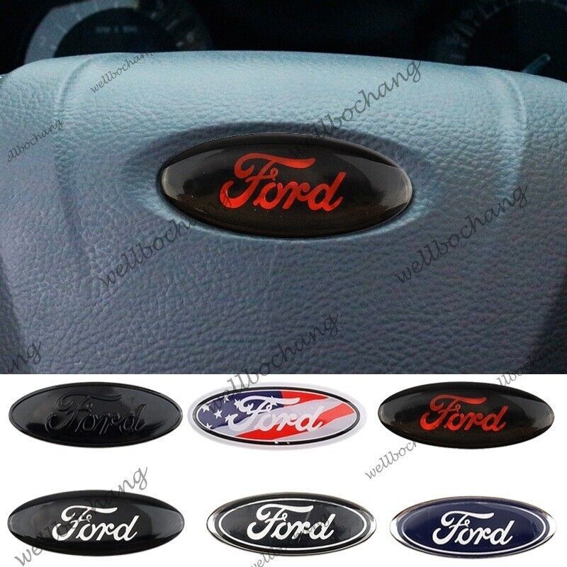 58x22mm Car Interior Steering Wheel Center Emblem Sticker for Ford Ranger Focus