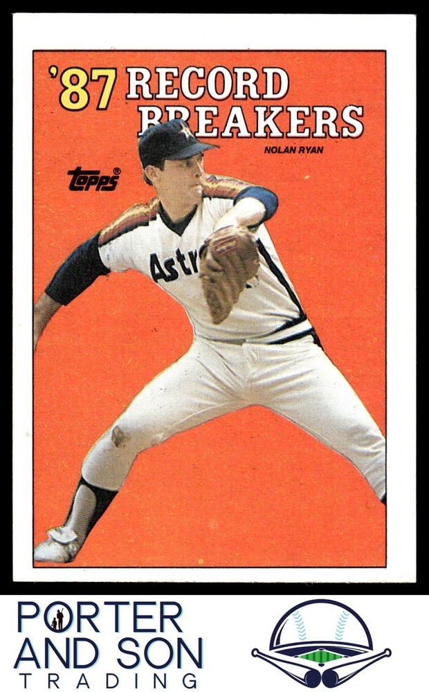 Nolan Ryan 1988 Topps Record Breakers #6 Houston Astros Baseball Card