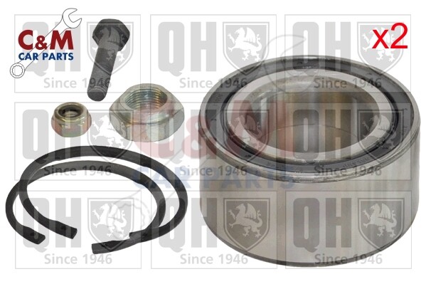 Front Wheel Bearing Kit Pair for AUDI QUATTRO from 1980 to 1987 - QH