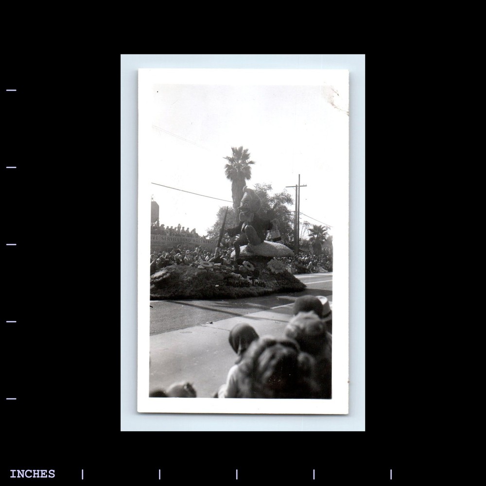 Vintage Photo PARADE FLOAT STREET SCENE CROWD