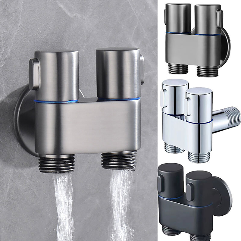 3 Way Sink Tap Faucet Diverter Triangle Valve For Bathroom Toilet Bidet Sprayer