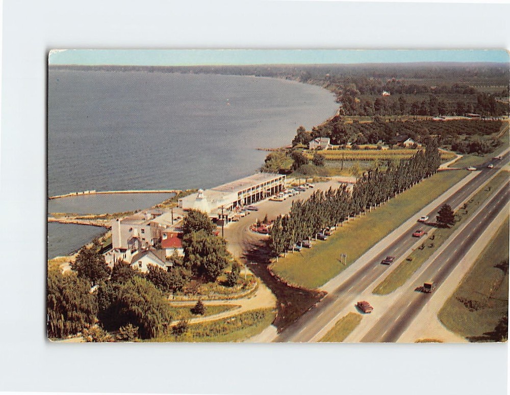 Postcard Aerial View Of The Beacon Motor Hotel Ontario Canada