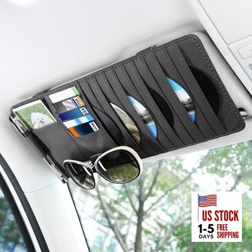 Sun Visor CD Case Holder for Car - Multi-Function Visor Organizer with Black