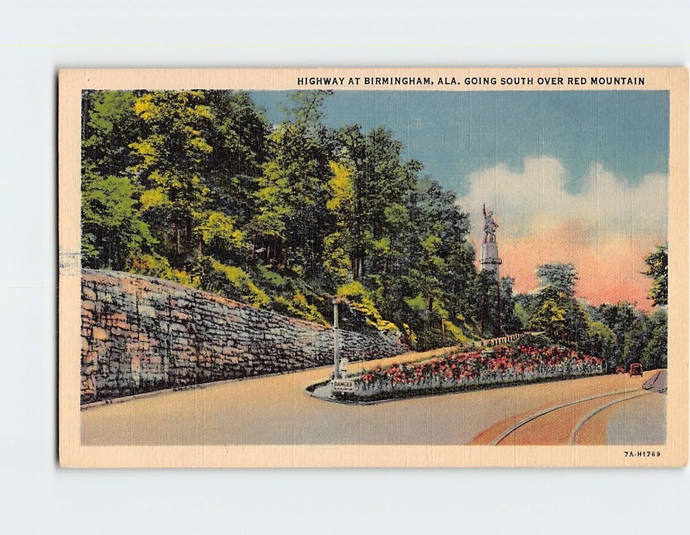 Postcard Highway at Birmingham Alabama Going South Over Red Mountain USA
