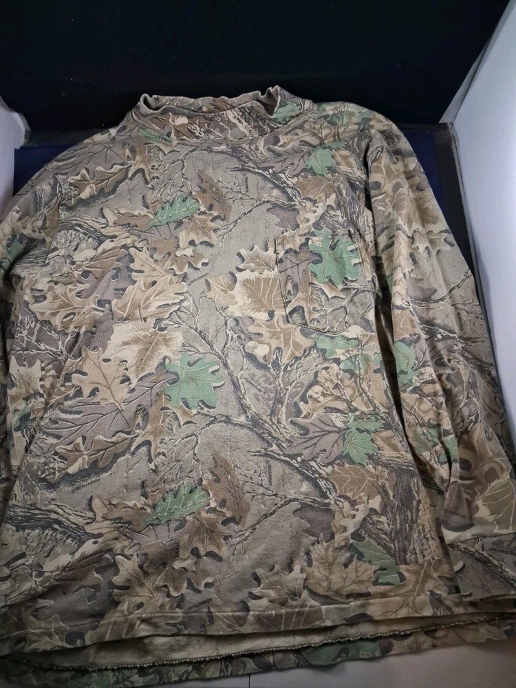 Vtg Advantage Camo Camoflage Long Sleeve T Shirt XL USA Hunting *22FB