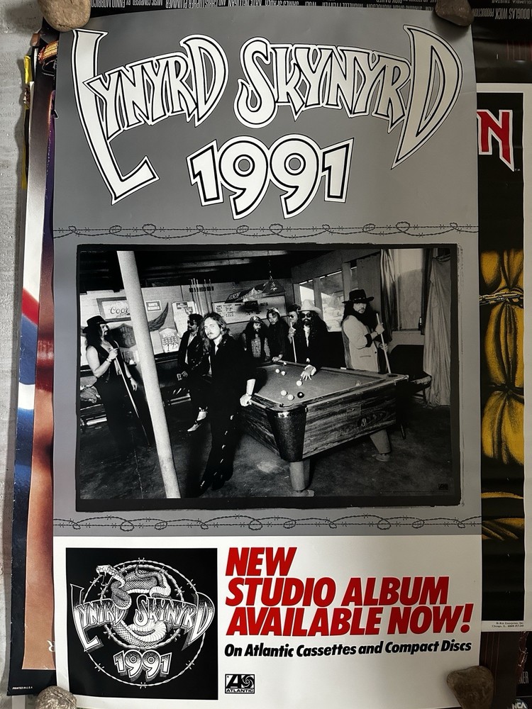 LYNYRD SKYNYRD 1991 Atlantic Records Official Promotional Poster 23 x 36