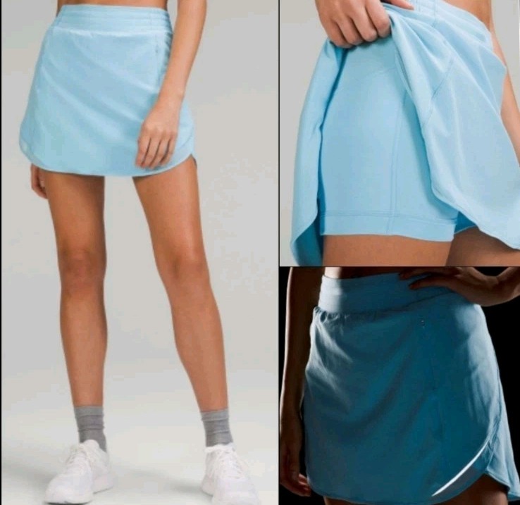 Lululemon Hotty Hot High-Rise Skirt Long Blue Chill Scort Skirt! Size 2