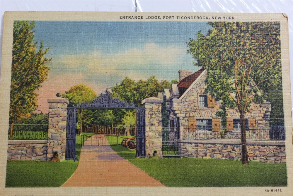 New York NY Fort Ticonderoga Entrance Lodge Postcard Old Vintage Card View Post