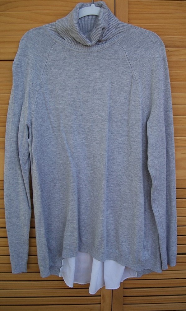 WHITE HOUSE BLACK MARKET heather gray turtleneck sweater~ladies size XS~vented b