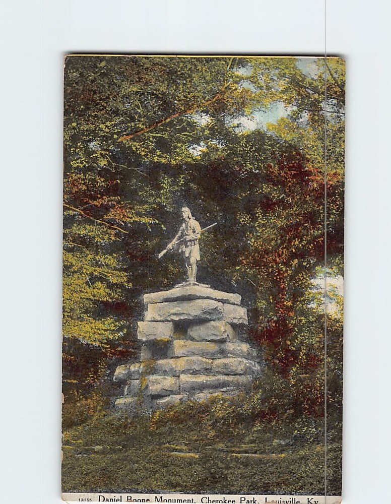 Postcard Daniel Boone Monument Cherokee Park Louisville Kentucky USA
