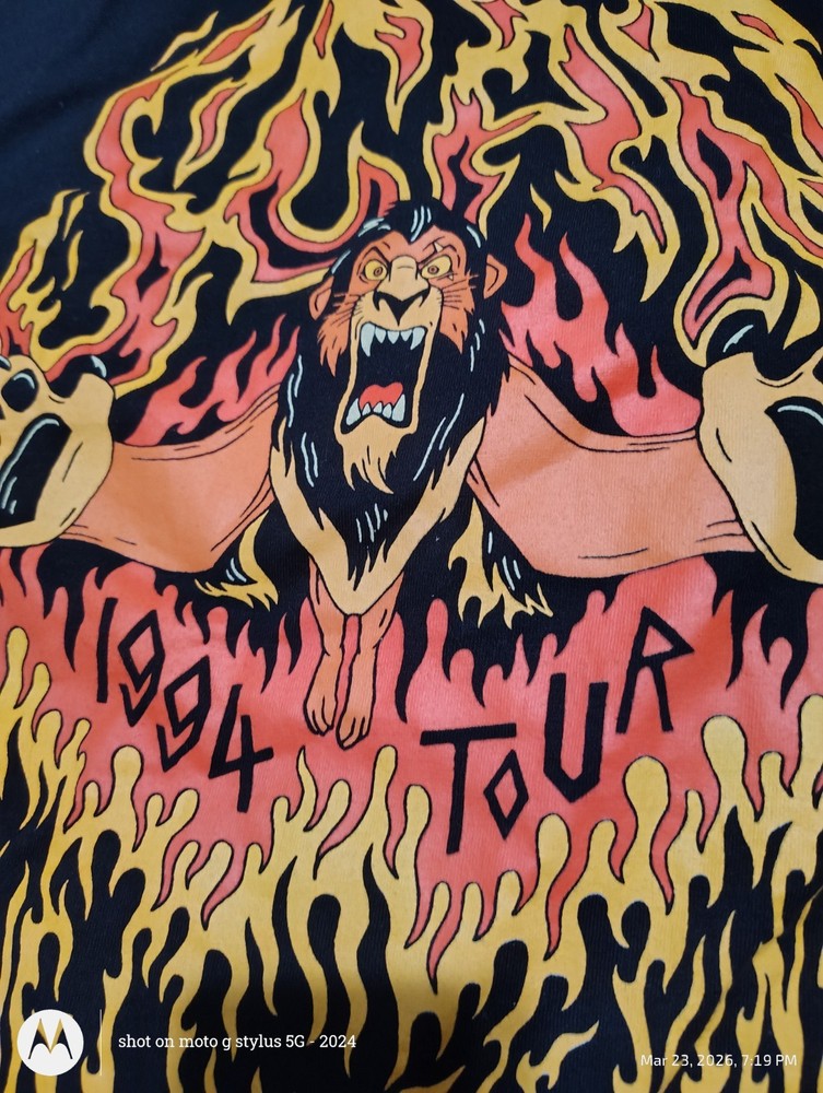Disney Lion King Scar 1994 Tour Shirt Long Live The King Graphic Tee XL NWT