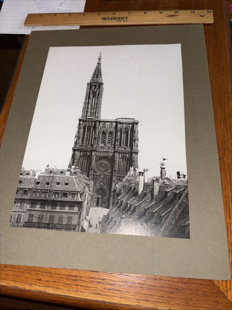 Vintage Strasbourg Cathedral Facade Mounted German Architecture Photo Germany