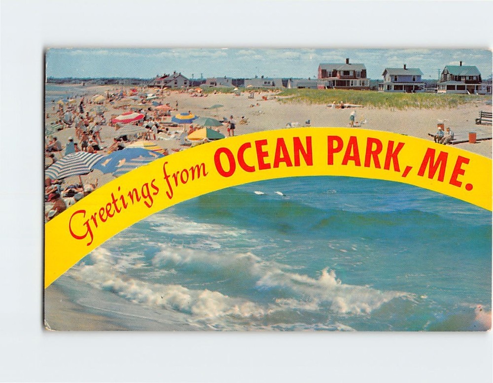 Postcard Beach Looking Toward Camp Ellis Surf Scene Ocean Park Maine USA