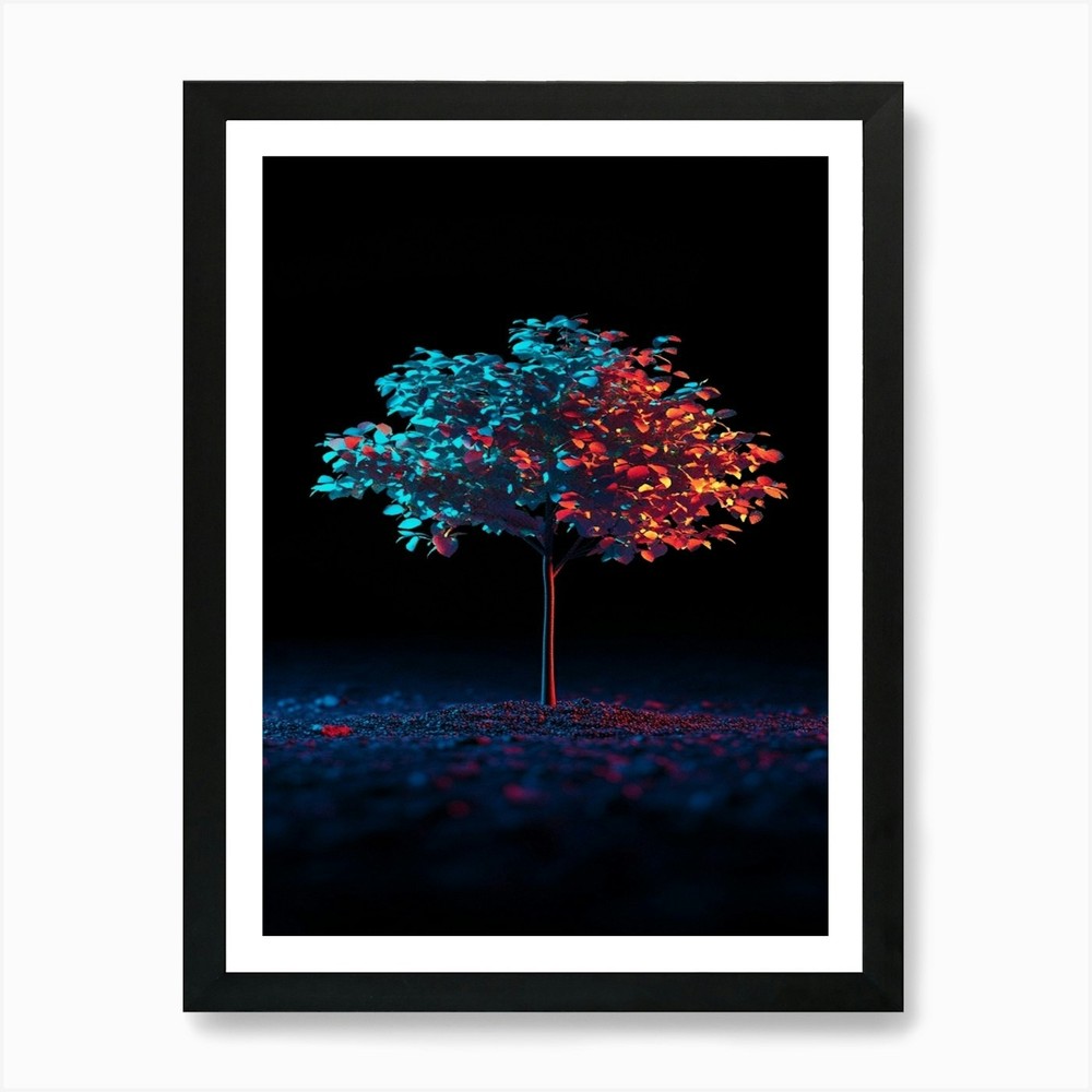 Dark Tree 44 Framed Art Print Canvas Wall Poster Picture