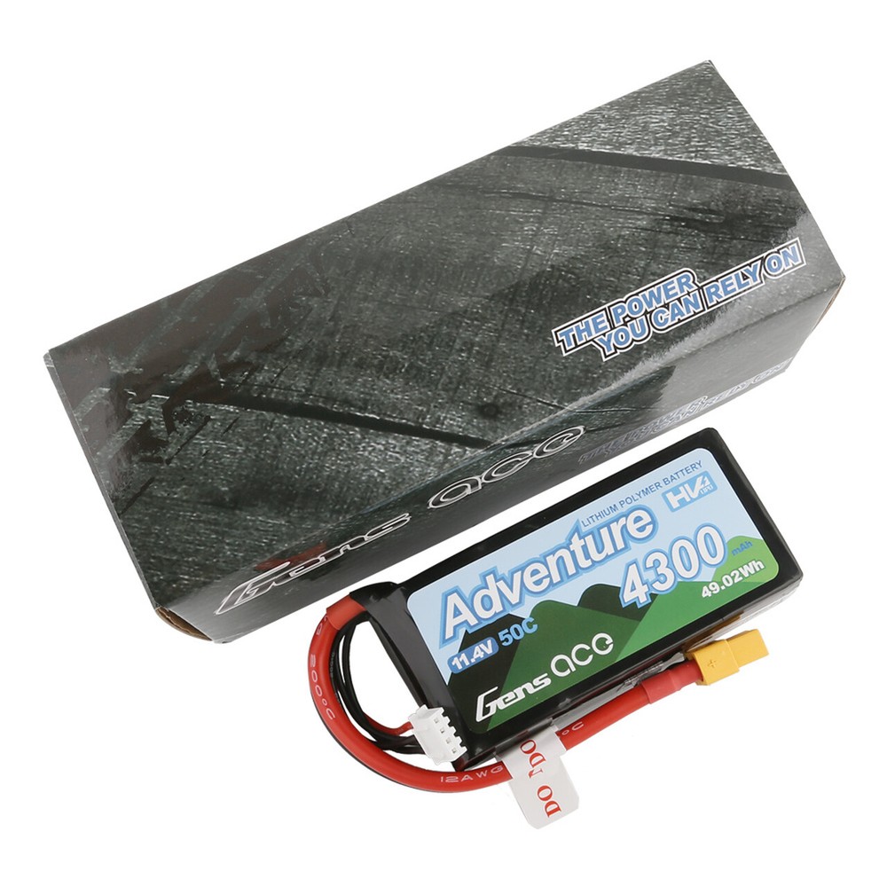 Gens Ace Adventure HV 4300mAh 11.4V 50C 3S Lipo RC Crawler Battery XT60 Plug-image