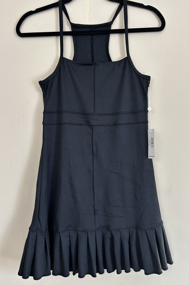 Frankie’s Bikinis Active Swift Tennis Dress Black Pleated NWT Sz. Medium