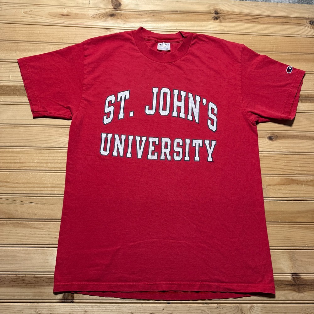 Vintage 90s Champion St John’s University Embroidered Logo T-Shirt Men's - Large