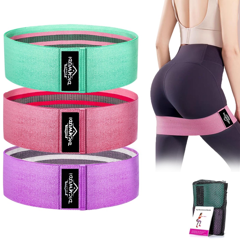 Fabric Resistance Bands for Working Out, 3Pack or 6Pack Non-Slip Exercise Ban...