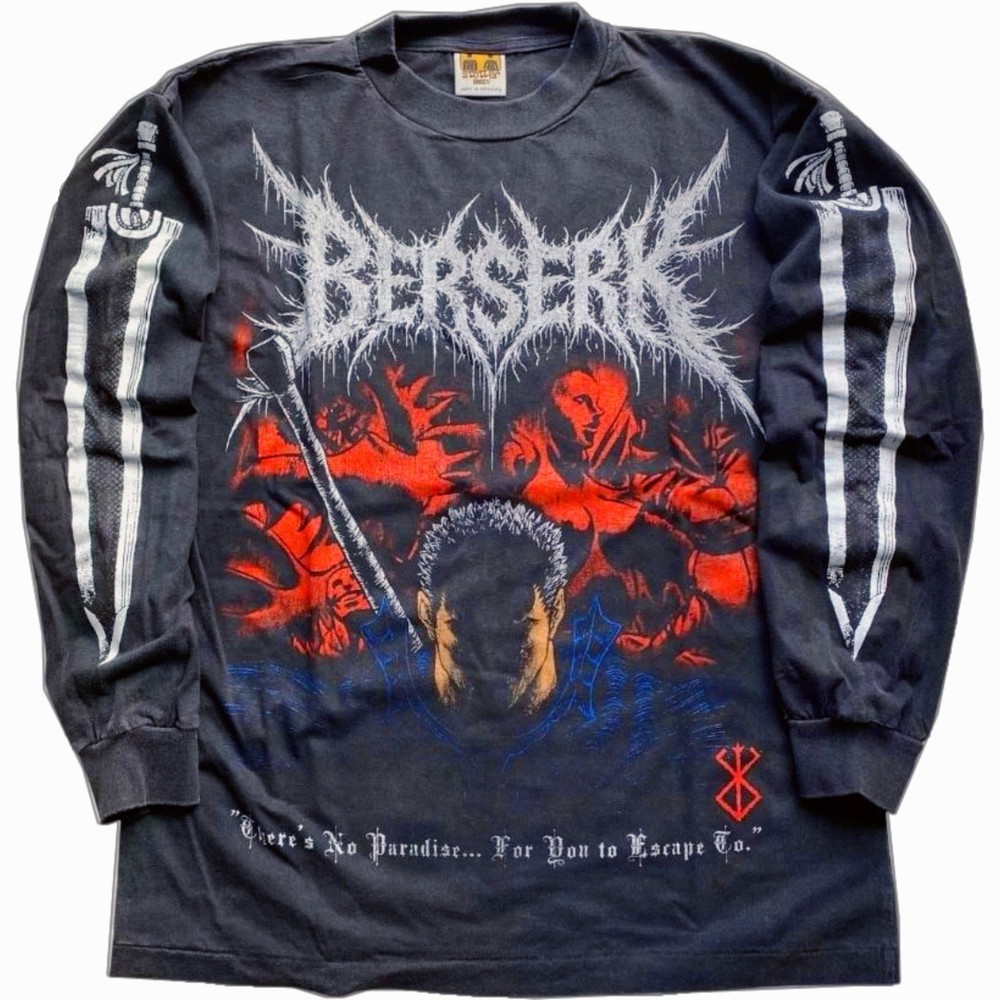 ANIME Berserk Boot Long Sleeve T Shirt Metal Ethereal Studios XXL Cruel Void vtg