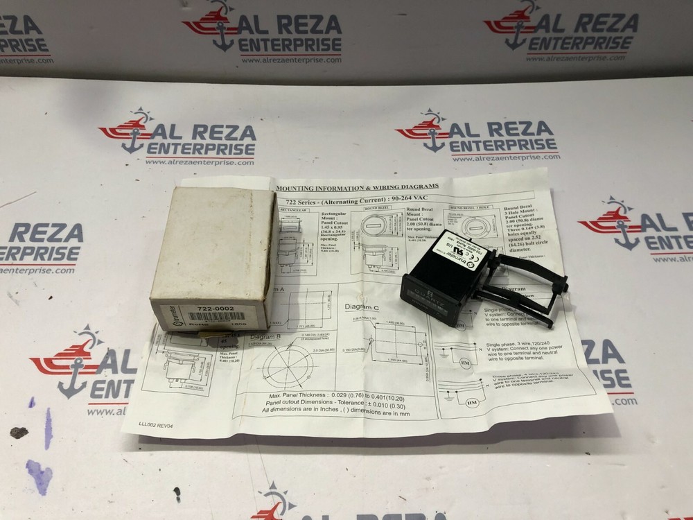 Trumeter 722-0002 Hour Meter 90-264Vac