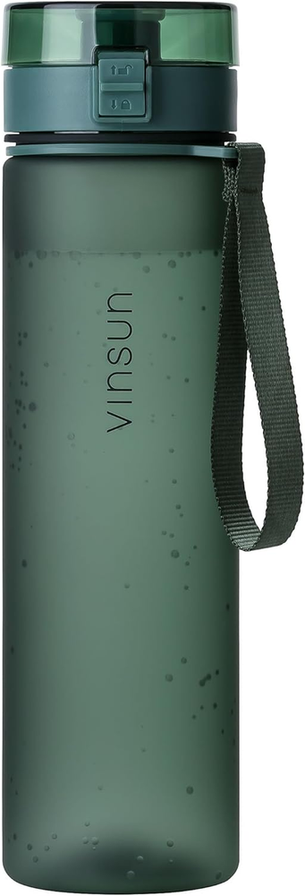 Sports Water Bottle 32 Ounce with Strap - BPA Free, Leak Proof - One-Hand-Openin