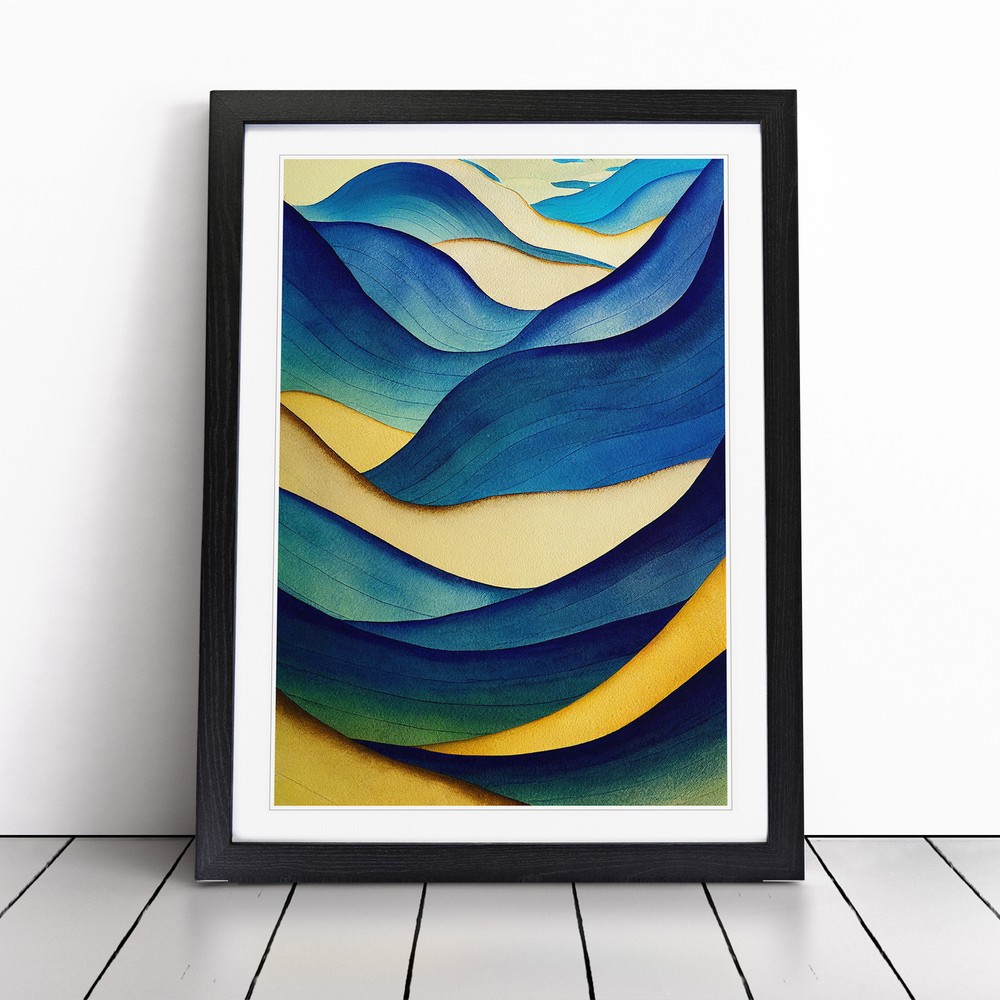 Ocean Wave Modern Art No.3 Abstract Wall Art Print Framed Canvas Picture Poster