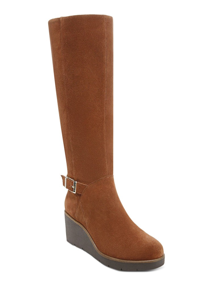 GIANI BERNINI Womens Brown Atlinaa Round Toe Wedge Leather Riding Boot 9 M