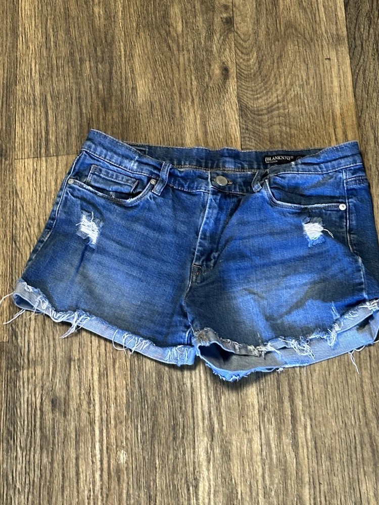 Blank NYC Women’s Size 30 Jean Shorts The Fulton Roll Up Short Distressed Denim
