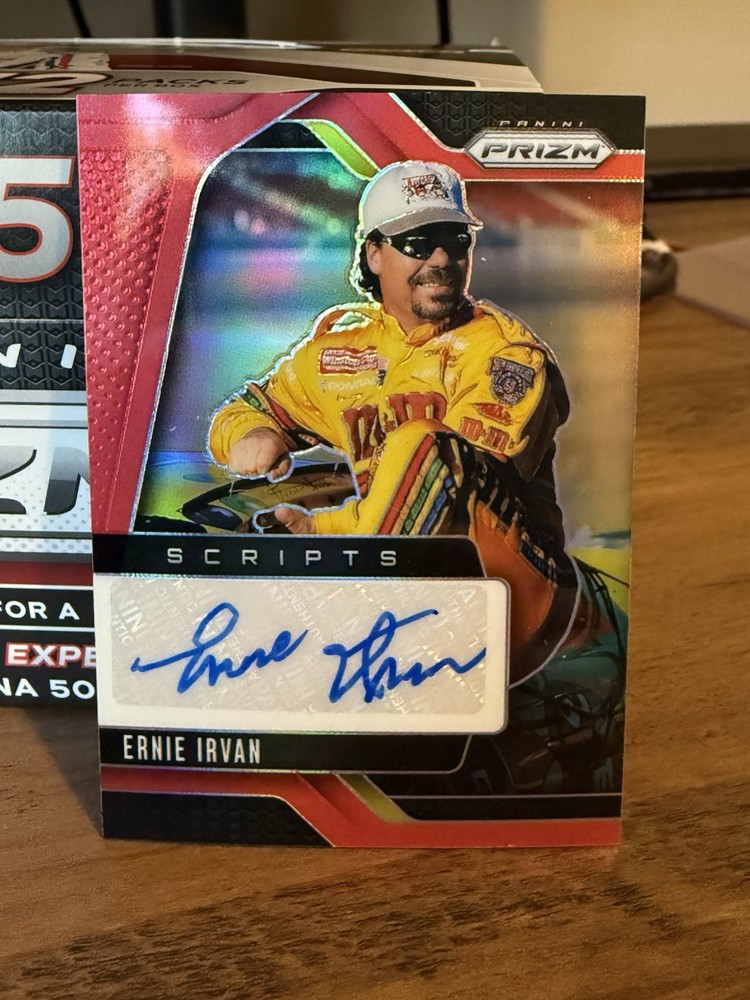 2025 Panini Prizm Racing Scripts Red Prizm Ernie Irvan Autograph #S-EIV /99