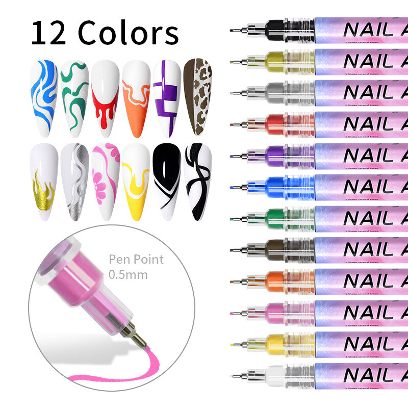 Abstract Lines Nail Art Drawing Pen Graffiti Nail Acrylic Pen Painting Liner US↕-image