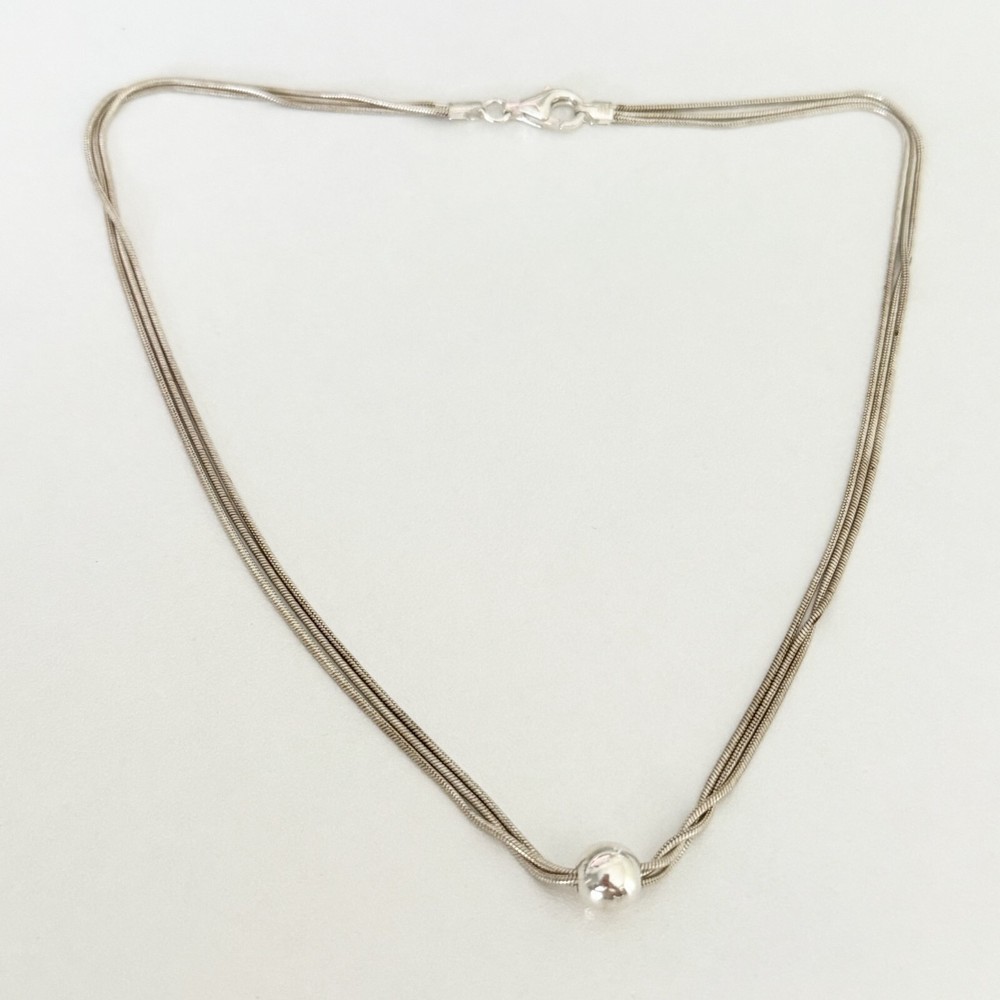 Silpada 925 Sterling Silver Thoreau Multi Strand Bead Ball Necklace 16