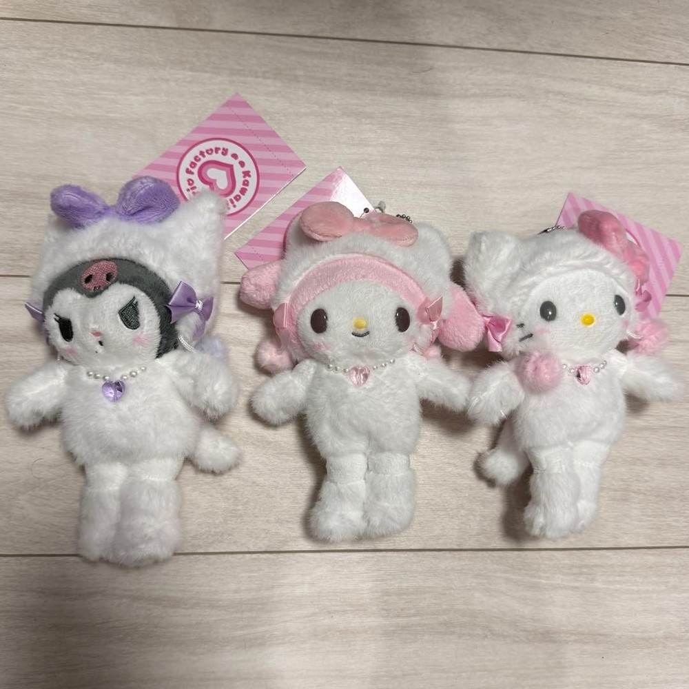 Sanrio Harajuku Limited Neko Harajuku Mascot 3 Items Set, Hello Kitty, Kuromi, M
