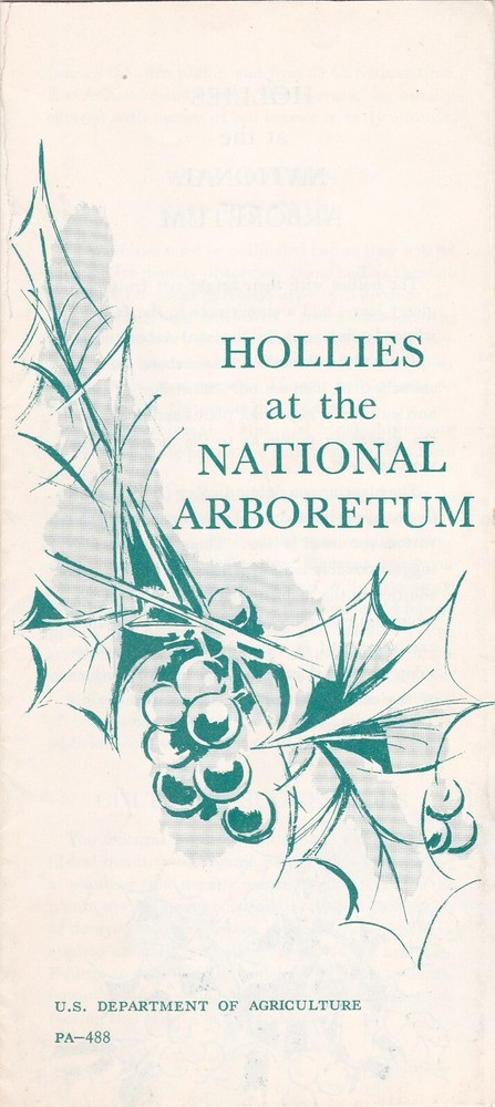 1962 Hollies At The National Arboretum Map Brochure