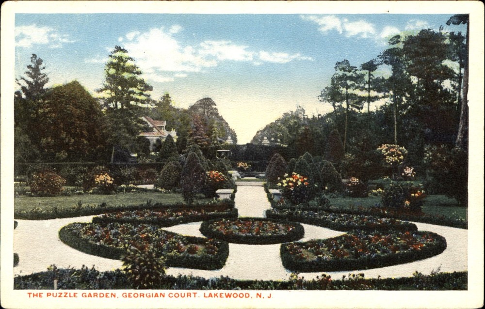 Puzzle Garden Georgian Court University Lakewood New Jersey NJ ~ 1920s