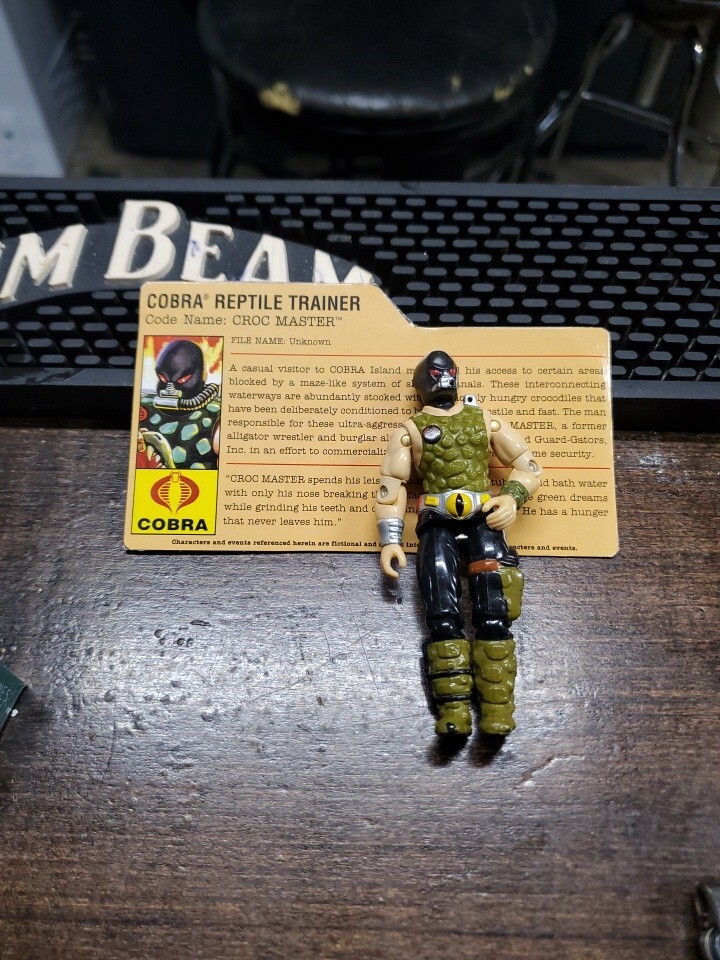 Cobra Croc Master 1987 Vintage GI Joe Loose  w/Filecard Not Original
